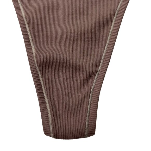 SKIMS Cotton Rib Thong Umber Womens 4X - Picture 4 of 10